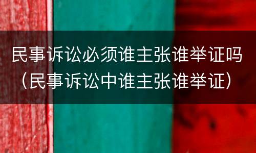 民事诉讼必须谁主张谁举证吗（民事诉讼中谁主张谁举证）