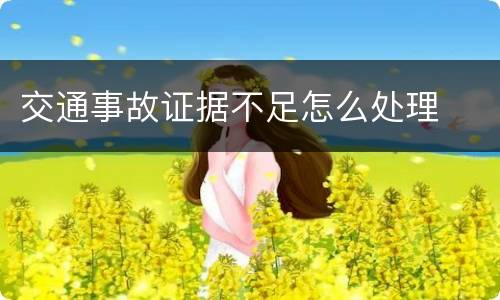 交通事故证据不足怎么处理