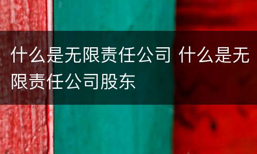 什么是无限责任公司 什么是无限责任公司股东