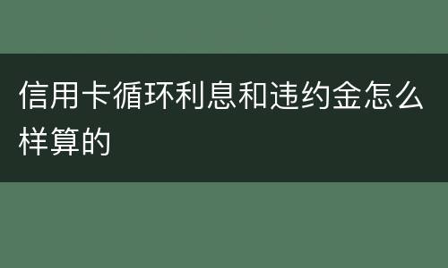 信用卡循环利息和违约金怎么样算的