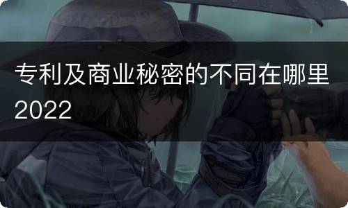 专利及商业秘密的不同在哪里2022