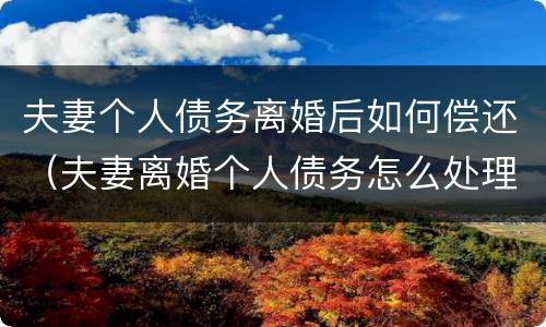 夫妻个人债务离婚后如何偿还（夫妻离婚个人债务怎么处理）