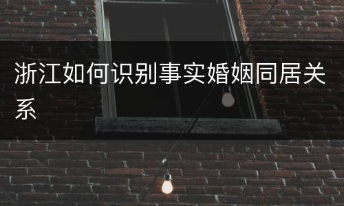 浙江如何识别事实婚姻同居关系