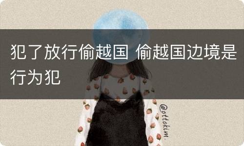 犯了放行偷越国 偷越国边境是行为犯