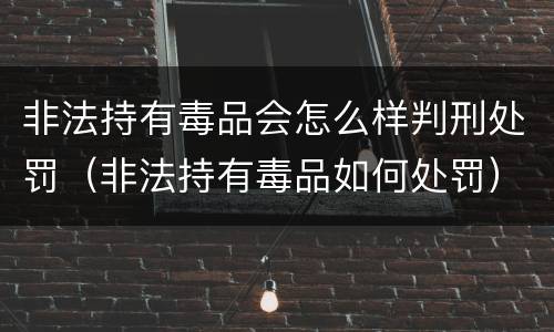 非法持有毒品会怎么样判刑处罚（非法持有毒品如何处罚）