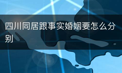 四川同居跟事实婚姻要怎么分别