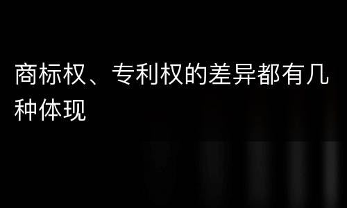 商标权、专利权的差异都有几种体现