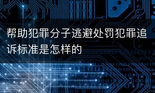 帮助犯罪分子逃避处罚犯罪追诉标准是怎样的