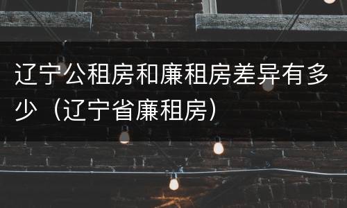 辽宁公租房和廉租房差异有多少（辽宁省廉租房）