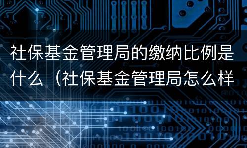 社保基金管理局的缴纳比例是什么（社保基金管理局怎么样）