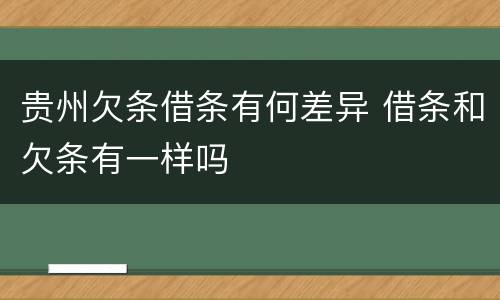 贵州欠条借条有何差异 借条和欠条有一样吗