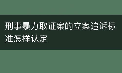 刑事暴力取证案的立案追诉标准怎样认定