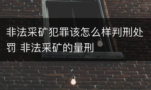 非法采矿犯罪该怎么样判刑处罚 非法采矿的量刑