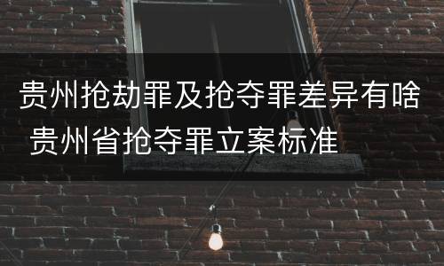 贵州抢劫罪及抢夺罪差异有啥 贵州省抢夺罪立案标准