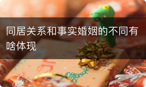 同居关系和事实婚姻的不同有啥体现