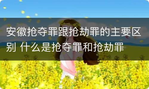 安徽抢夺罪跟抢劫罪的主要区别 什么是抢夺罪和抢劫罪