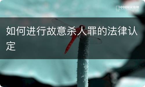 如何进行故意杀人罪的法律认定