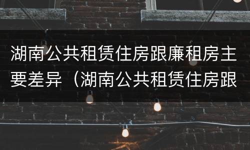 湖南公共租赁住房跟廉租房主要差异（湖南公共租赁住房跟廉租房主要差异是什么）