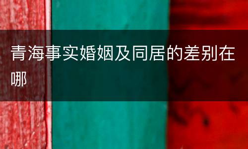 青海事实婚姻及同居的差别在哪