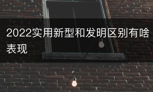 2022实用新型和发明区别有啥表现