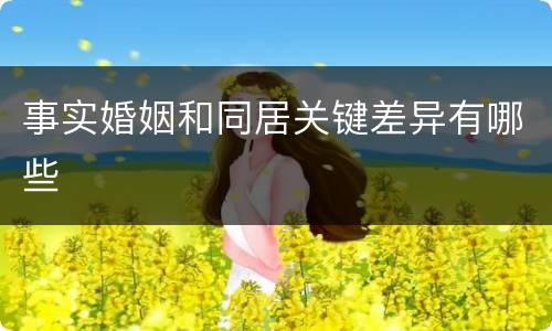 事实婚姻和同居关键差异有哪些