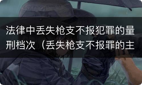 法律中丢失枪支不报犯罪的量刑档次（丢失枪支不报罪的主体是什么）