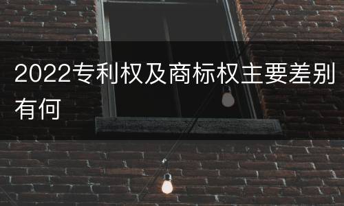 2022专利权及商标权主要差别有何