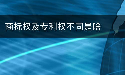 商标权及专利权不同是啥
