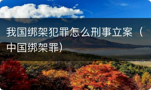 我国绑架犯罪怎么刑事立案（中国绑架罪）
