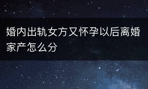 婚内出轨女方又怀孕以后离婚家产怎么分