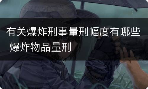 有关爆炸刑事量刑幅度有哪些 爆炸物品量刑