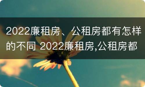 2022廉租房、公租房都有怎样的不同 2022廉租房,公租房都有怎样的不同房型
