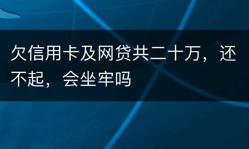 欠信用卡及网贷共二十万，还不起，会坐牢吗