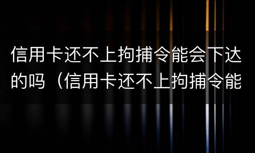 信用卡还不上拘捕令能会下达的吗（信用卡还不上拘捕令能会下达的吗知乎）