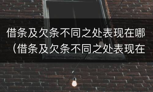 借条及欠条不同之处表现在哪（借条及欠条不同之处表现在哪些方面）