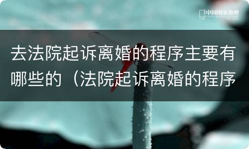 去法院起诉离婚的程序主要有哪些的（法院起诉离婚的程序是什么）