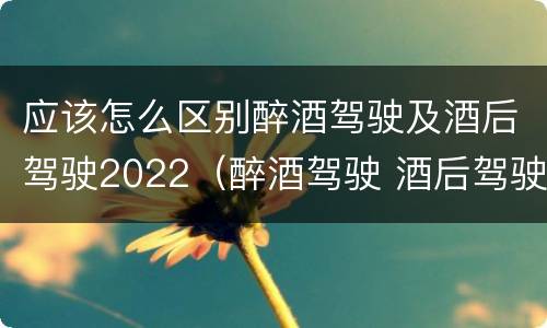 应该怎么区别醉酒驾驶及酒后驾驶2022（醉酒驾驶 酒后驾驶 区别）
