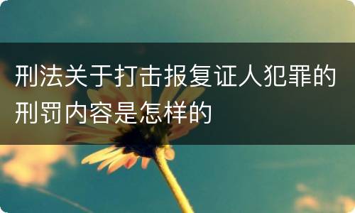 刑法关于打击报复证人犯罪的刑罚内容是怎样的