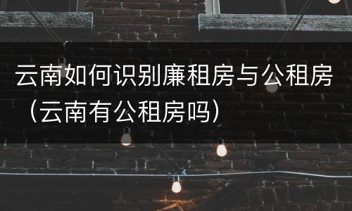云南如何识别廉租房与公租房（云南有公租房吗）