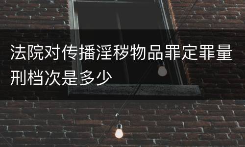 法院对传播淫秽物品罪定罪量刑档次是多少