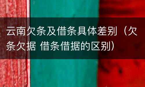 云南欠条及借条具体差别（欠条欠据 借条借据的区别）