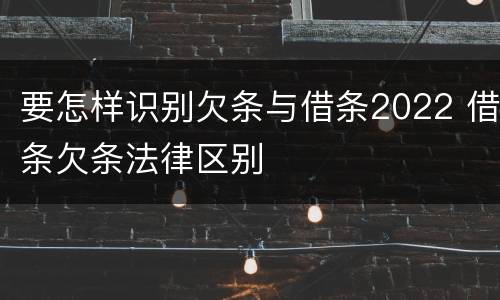 要怎样识别欠条与借条2022 借条欠条法律区别