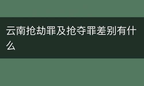 云南抢劫罪及抢夺罪差别有什么