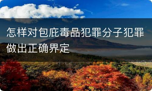 怎样对包庇毒品犯罪分子犯罪做出正确界定