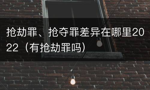 抢劫罪、抢夺罪差异在哪里2022（有抢劫罪吗）