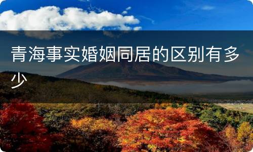 青海事实婚姻同居的区别有多少