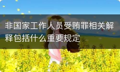 非国家工作人员受贿罪相关解释包括什么重要规定