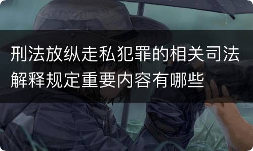 刑法放纵走私犯罪的相关司法解释规定重要内容有哪些