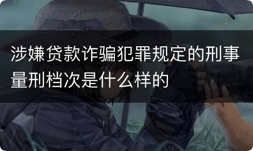 涉嫌贷款诈骗犯罪规定的刑事量刑档次是什么样的