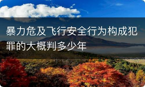暴力危及飞行安全行为构成犯罪的大概判多少年